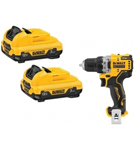 DEWALT 12V MAX 3Ah Batteries 2 Pieces and 3/8 Inch Drill Driver Bundle