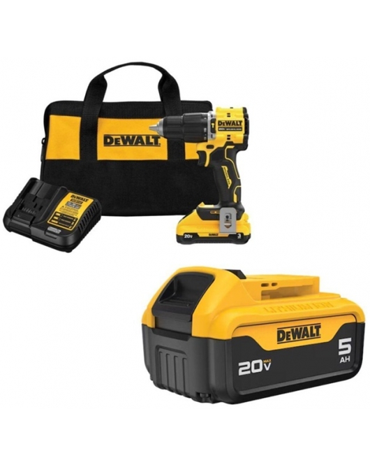 DEWALT 20V MAX 1/2 Inch Hammer Drill Kit with 5Ah Battery DEWALT 20V MAX 1/2 Inch Hammer Drill Kit with 5Ah Battery
