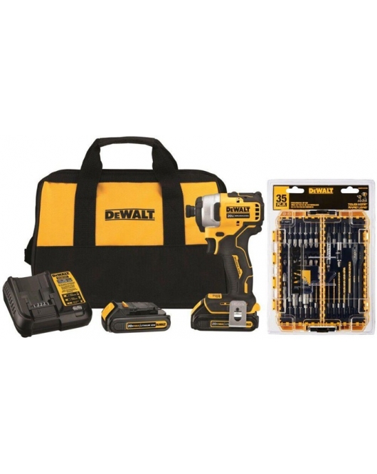 DEWALT 20V MAX Compact Brushless Impact Driver Kit Bundle