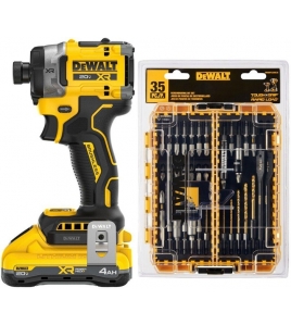 DEWALT 20V MAX XR 3 Speed High Torque 1/4 Inch Impact Driver Kit &amp; Rapid Load Accessory Set With Toughcase+ Bundle