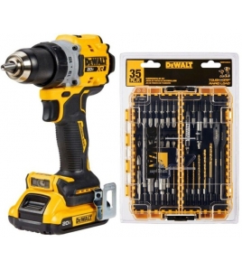 DEWALT 20V XR Compact Drill Driver Kit &amp; Rapid Load Accessory Set With Toughcase+ Bundle
