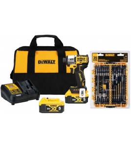 DEWALT 20V XR Impact Driver Kit &amp; Rapid Load Accessory Set With Toughcase+ Bundle