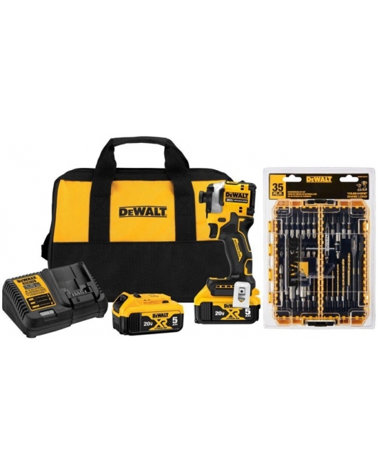 DEWALT ATOMIC 1/4 Inch Impact Driver Toughcase Plus Bundle