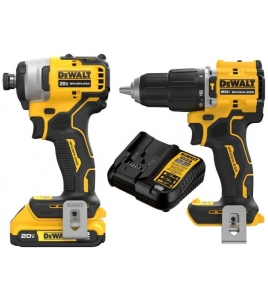 DEWALT Atomic 20V Max 1/4 Inch Compact Impact Driver Kit &amp; Compact Hammer Drill Driver Bundle