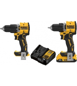 DEWALT Atomic 20V Max Brushless 1/2 Inch Drill Driver Kit &amp; Compact Hammer Drill Driver Bundle