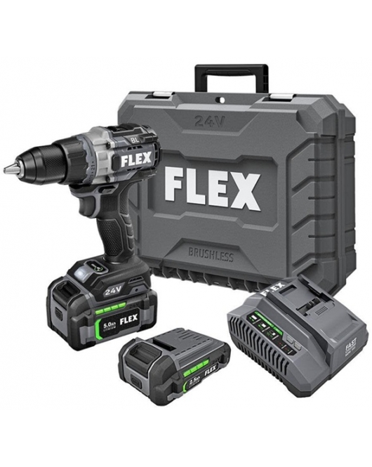 FLEX 24V 1/2in 2 Speed Drill Driver With Turbo Mode Kit