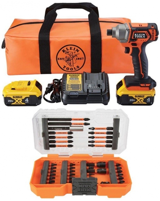 Klein Tools Compact Impact Driver Kit and 40 Piece Bit Set