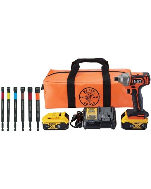 Klein Tools Compact Impact Driver Kit and Nut Setter Bundle