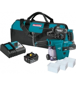 Makita 18V LXT Rotary Hammer 1in Kit SDS PLUS with HEPA Dust Extractor Attachment