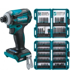 Makita XGT 40V Max Impact Driver 4 Speed (Bare Tool) &amp; ImpactX 100 pc. Driver Bit Set Bundle