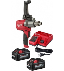 Milwaukee M18 FUEL Mud Mixer with 180 Handle &amp; M18 REDLITHIUM HIGHOUTPUT 6.0 Starter Kit with Battery &amp; Charger Bundle