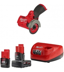 Milwaukee M12 3 Inch Compact Cut Off Tool with CP 2Ah & XC 4Ah Kit Bundle