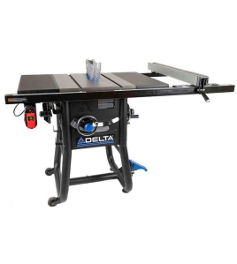Delta 10 Inch Left Tilt Contractor Saw with 30 Inch RH Rip with Steel Wings