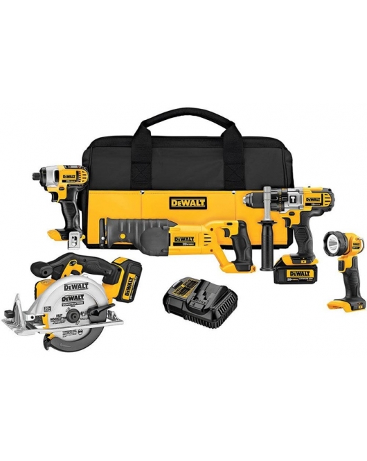 DEWALT 20V MAX XR Li-Ion 5 Tool Combo Kit DEWALT 20V MAX XR Li-Ion 5 Tool Combo Kit