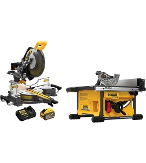 DEWALT FLEXVOLT 12 Inch 60V Sliding Miter Saw Kit and 60V Max 8-1/4 Inch Table Saw (Bare Tool) Bundle