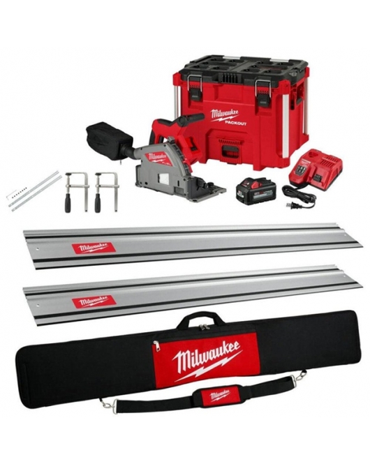 Milwaukee M18 6-1/2 Inch Plunge Track Saw Kit Bundle