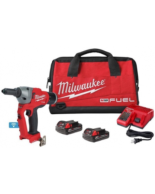 Milwaukee M18 FUEL 1/4 Inch Blind Rivet Tool ONE KEY Kit