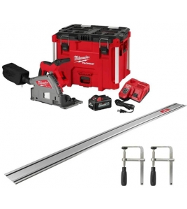 Milwaukee M18 FUEL 6 1/2 Plunge Track Saw Kit 106inch Guide Rail with Clamps Bundle