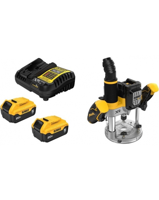 DEWALT 20V MAX Cordless Plunge Router 5Ah Starter Kit Bundle