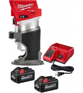 Milwaukee M18 FUEL Compact Router &amp; M18 REDLITHIUM HIGH OUTPUT 6.0 Starter Kit with Battery &amp; Charger Bundle
