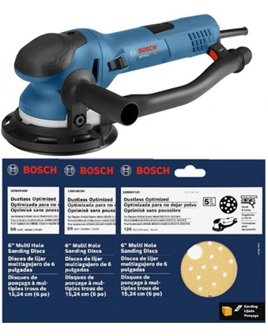 Bosch 6 Inch Dual Mode Random Orbit Sander Disc Bundle Bosch 6 Inch Dual Mode Random Orbit Sander Disc Bundle
