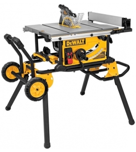 DEWALT 10in Jobsite Table Saw 32 1/2in Rip Capacity &amp; Rolling Stand