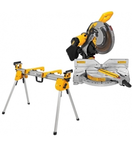 DEWALT 12 Inch 15 Amp Dual Bevel Compound Miter Saw &amp; Saw Stand Bundle