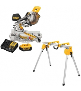 DEWALT 20V MAX Sliding Miter Saw Kit and Heavy Duty Work Stand Bundle