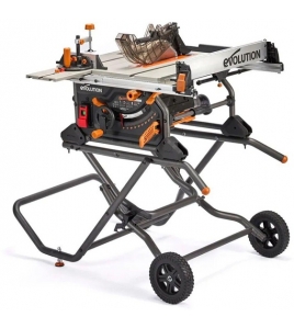 Evolution Power Tools R10TBLX Multi-Material 10 Inch Table Saw with Wheeled Scissor Stand