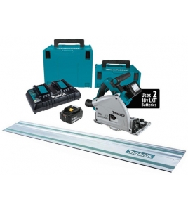 Makita 18V X2 LXT Li-Ion 6-1/2 inch Plunge Cut Track Saw Kit with 55 inch Guide Rail